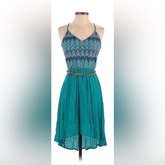 Teal belted dress, size small - Picture 1 of 2